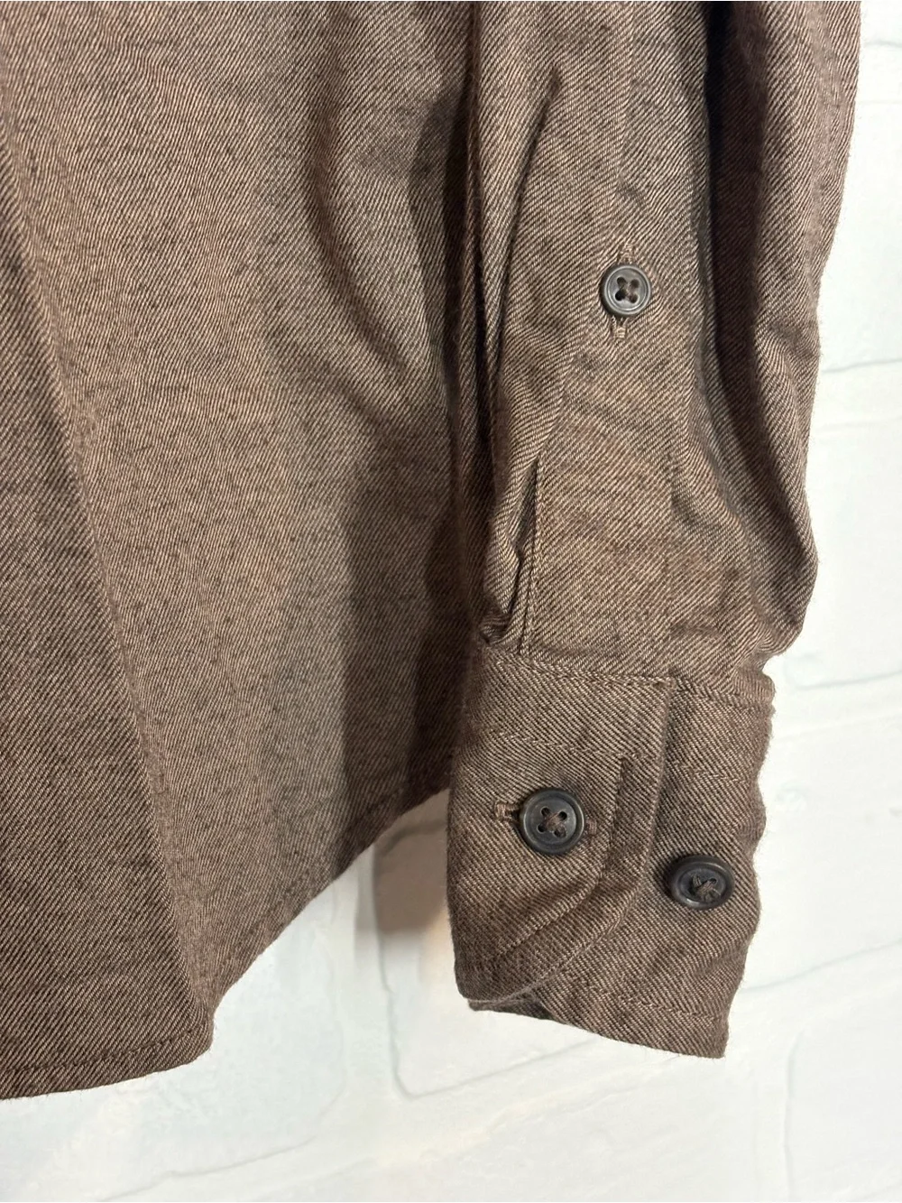 Banana Republic Mens Medium Ultra-Soft Flannel Shirt Brown Untucked Slim Fit
